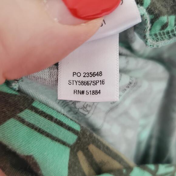 Patagonia Dress Womens Medium Green Brown Geometric Halter Organic Cotton Tencel - Picture 5 of 9